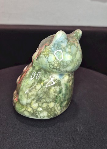 "Mermer Desenli Kravatlı Kurbağa" El Yapımı seramik Biblo 10 cm - Görsel 4