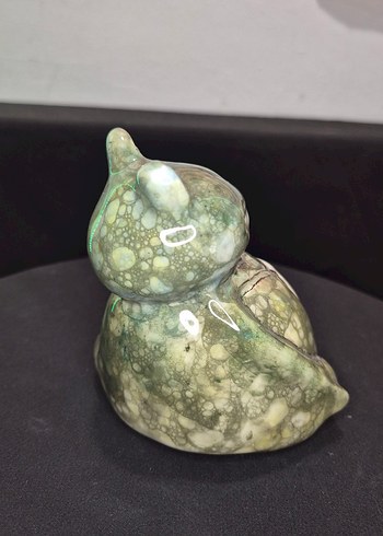 "Mermer Desenli Kravatlı Kurbağa" El Yapımı seramik Biblo 10 cm - Görsel 6