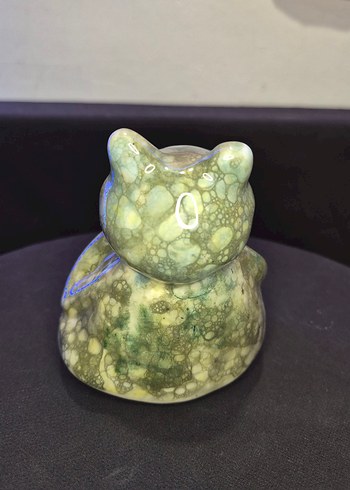 "Mermer Desenli Kravatlı Kurbağa" El Yapımı seramik Biblo 10 cm - Görsel 5