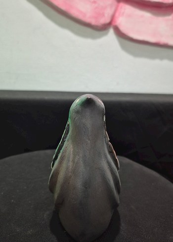 Butik Tasarım El Yapımı Seramik "Pembe Kanat" Mini Kuş Biblo - Görsel 6