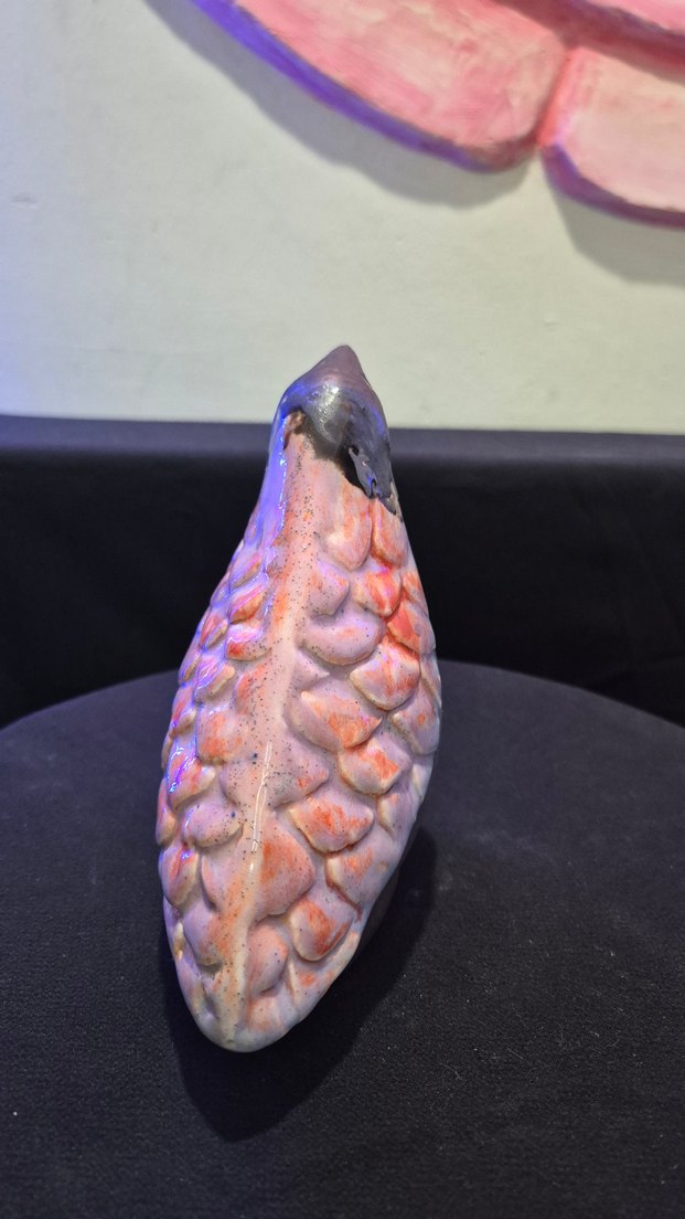 Butik Tasarım El Yapımı Seramik "Pembe Kanat" Mini Kuş Biblo - Görsel 3