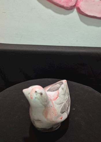 Butik Tasarım El Yapımı "Mermer Desenli" Dekoratif Kuş - Görsel 4