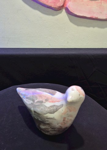 Butik Tasarım El Yapımı "Mermer Desenli" Dekoratif Kuş - Görsel 2