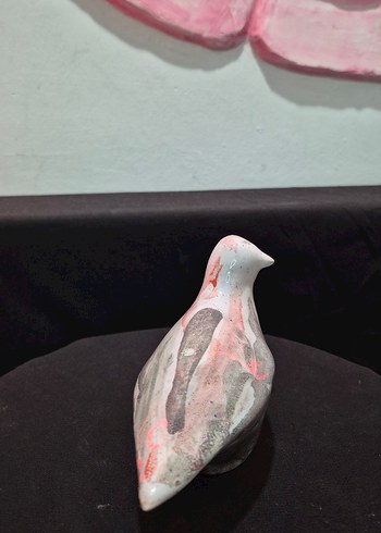 Butik Tasarım El Yapımı "Mermer Desenli" Dekoratif Kuş - Görsel 8