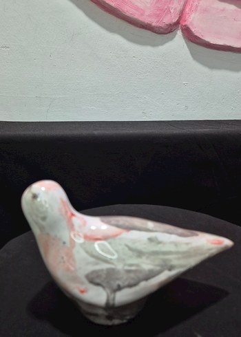 Butik Tasarım El Yapımı "Mermer Desenli" Dekoratif Kuş - Görsel 6