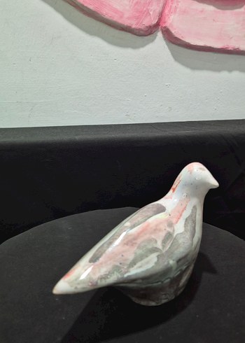 Butik Tasarım El Yapımı "Mermer Desenli" Dekoratif Kuş - Görsel 9