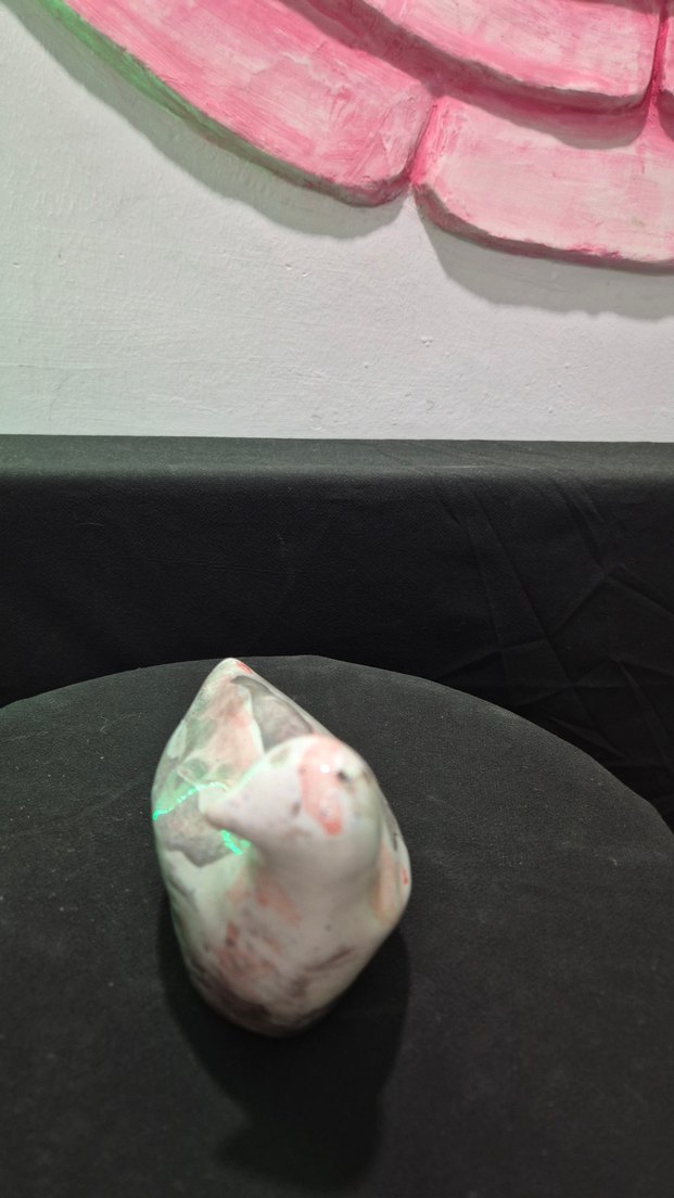 Butik Tasarım El Yapımı "Mermer Desenli" Dekoratif Kuş - Görsel 3