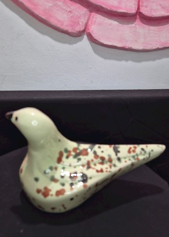 Butik Tasarım El Yapımı Seramik "Benekli Kuş" Dekoratif Biblo - Görsel 5