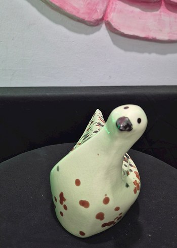 Butik Tasarım El Yapımı Seramik "Benekli Kuş" Dekoratif Biblo - Görsel 3