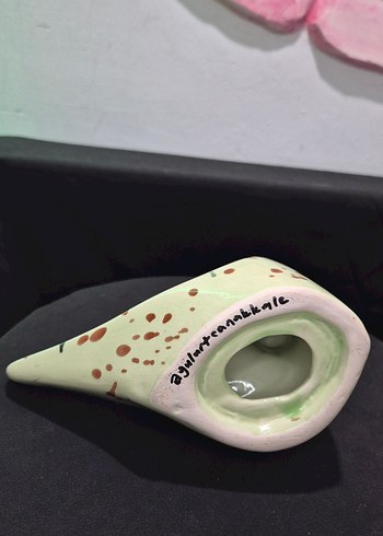 Butik Tasarım El Yapımı Seramik "Benekli Kuş" Dekoratif Biblo - Görsel 8