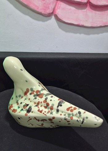 Butik Tasarım El Yapımı Seramik "Benekli Kuş" Dekoratif Biblo - Görsel 6