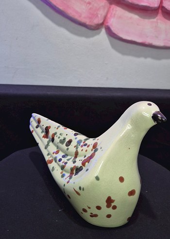 Butik Tasarım El Yapımı Seramik "Benekli Kuş" Dekoratif Biblo - Görsel 2