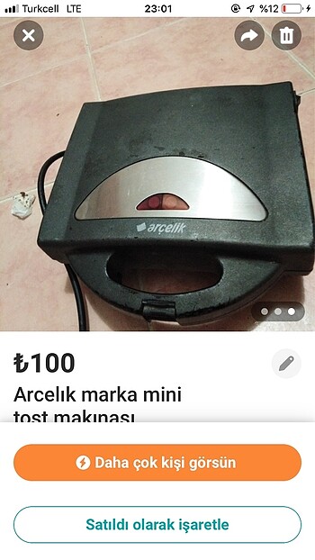 Arçelik tost makinesi