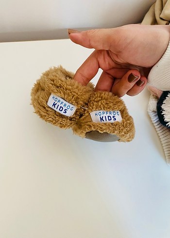 20 Beden kahverengi Renk Kahverengi Çocuk Peluş Ev Terliği eltı hakiki deridir
