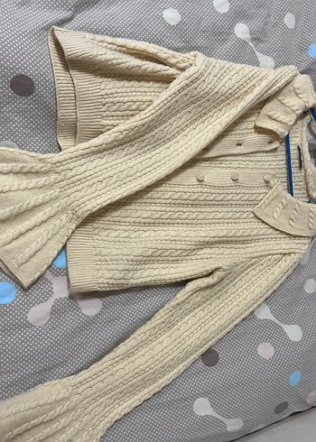 Bej Örgü Kadın Hırka - Görsel 2