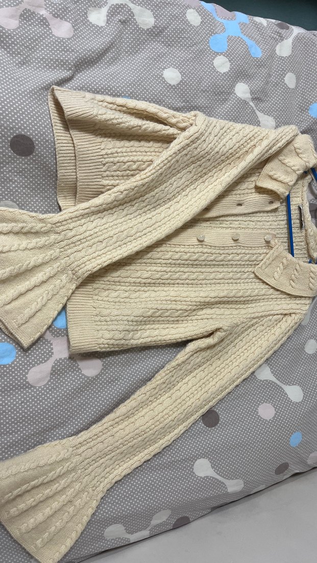 Bej Örgü Kadın Hırka - Görsel 2