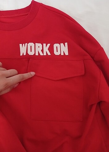 l Beden kırmızı Renk Kırmızı crop sweat