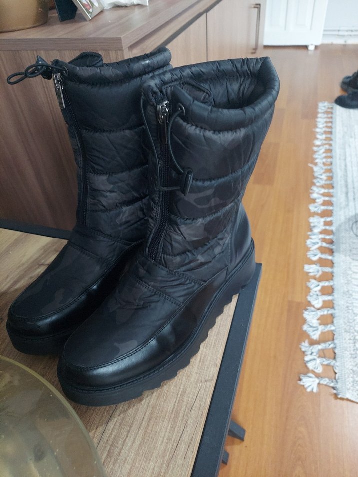 Siyah kadın kar botu - Görsel 4