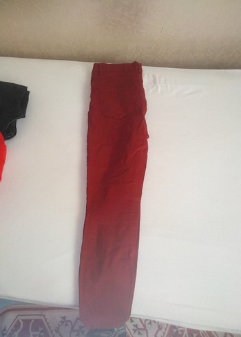 40 Beden Kırmızı Kadın Süet Pantolon