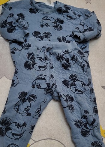 Gri Baskılı Pamuk Bebek Erkek Takımı - Görsel 2