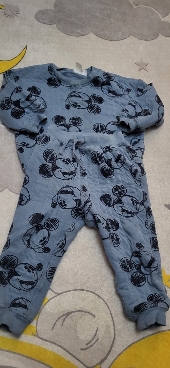 Gri Baskılı Pamuk Bebek Erkek Takımı - Görsel 2