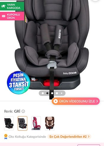 Siyah Çocuk Oto Koltuğu