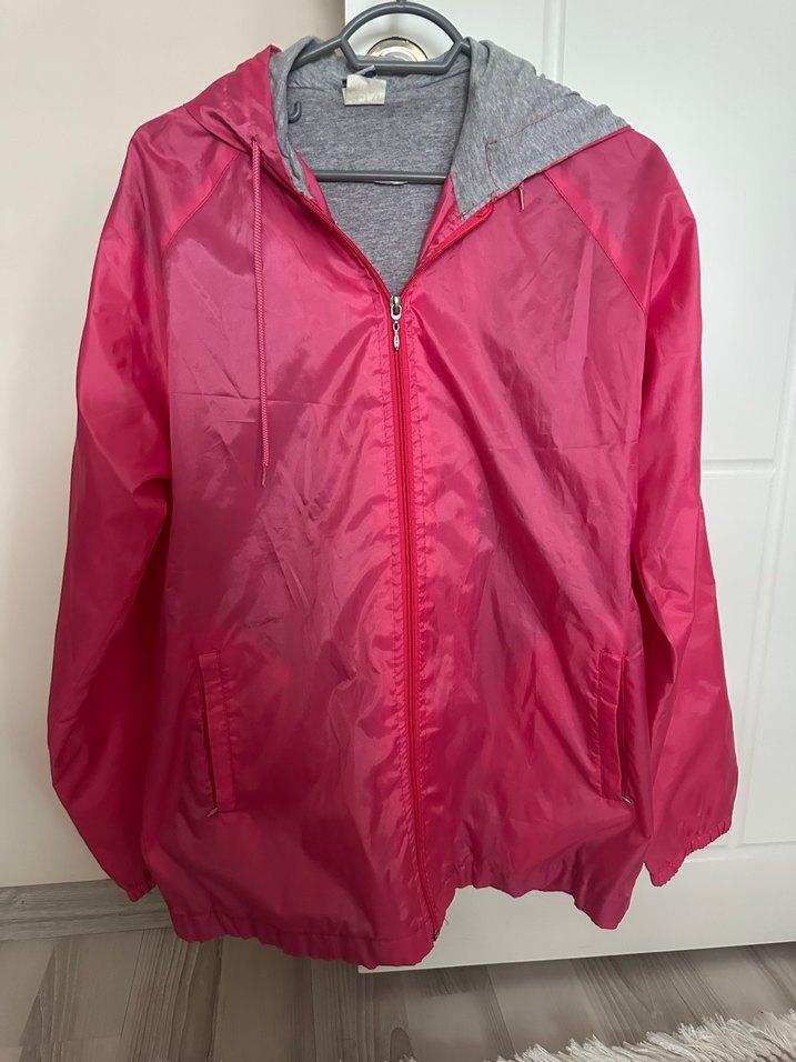 Pembe Kapüşonlu Fermuarlı Kadın Ceket - Görsel 3