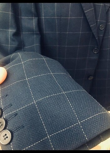 m Beden mavi Renk 50/6 Drop Crispino Yelekli Takım Elbise