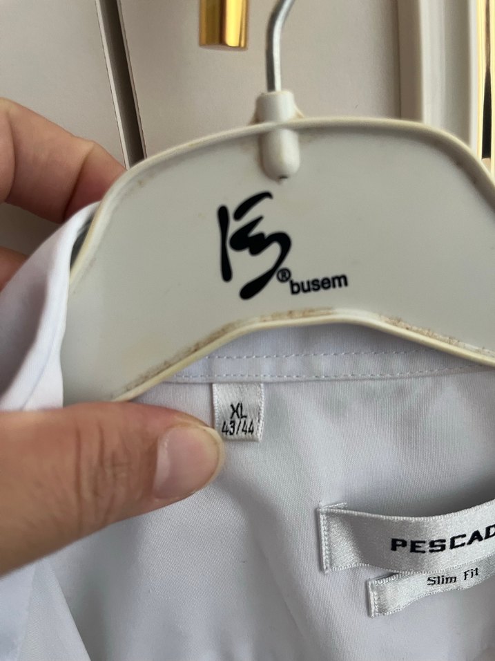 Düğmeli Beyaz Erkek Gömlek - Görsel 3