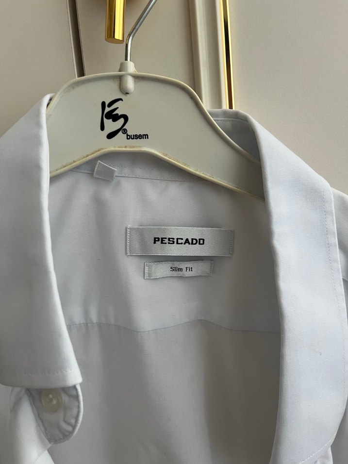 Düğmeli Beyaz Erkek Gömlek - Görsel 2