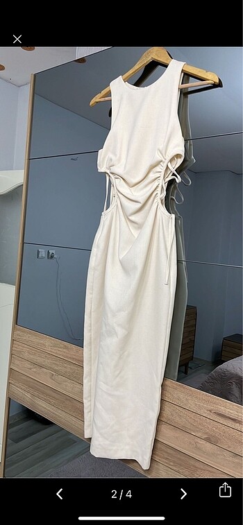 Zara ZARA KREM ELBİSE