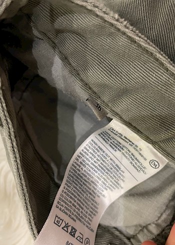 Düğmeli Haki Kadın Boyfriend Pantolon - Görsel 4