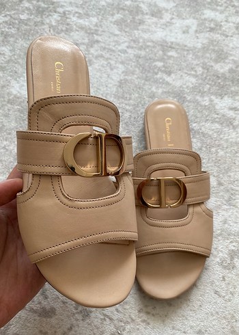 Bej Tokalı Kadın Christian Dior Terlik