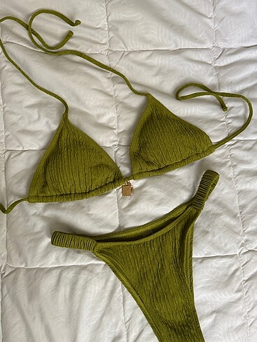 s Beden yeşil Renk Shein yeşil bikini takımı