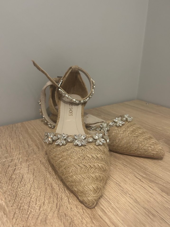 Boncuk Detaylı Bej Kadın Dolgu Topuk Espadril - Görsel 2