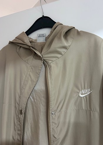 Bej Midi Yağmurluk Kapüşonlu - Görsel 2