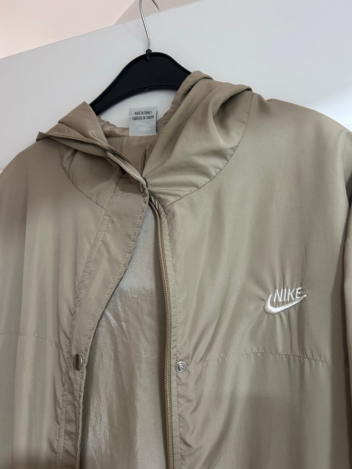 Bej Midi Yağmurluk Kapüşonlu - Görsel 2