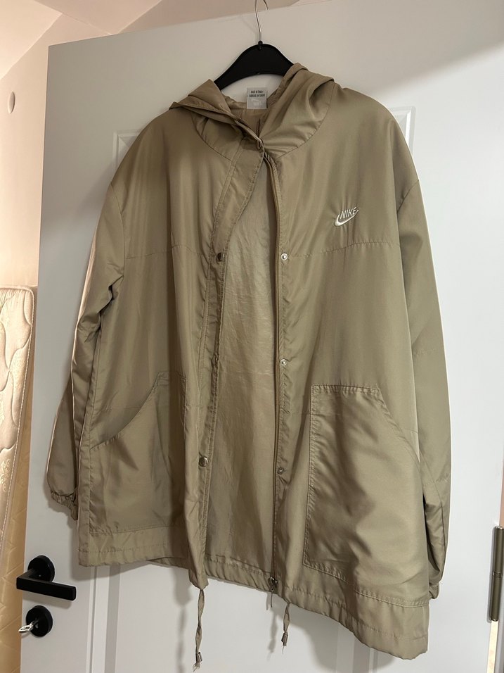 Bej Midi Yağmurluk Kapüşonlu - Görsel 4