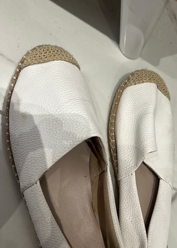 Kadın Beyaz Deri Espadril - Görsel 5