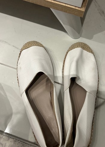 Kadın Beyaz Deri Espadril - Görsel 4