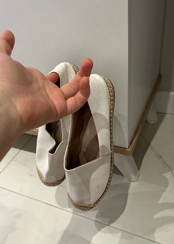 Kadın Beyaz Deri Espadril - Görsel 3