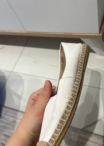 Kadın Beyaz Deri Espadril - Görsel 2