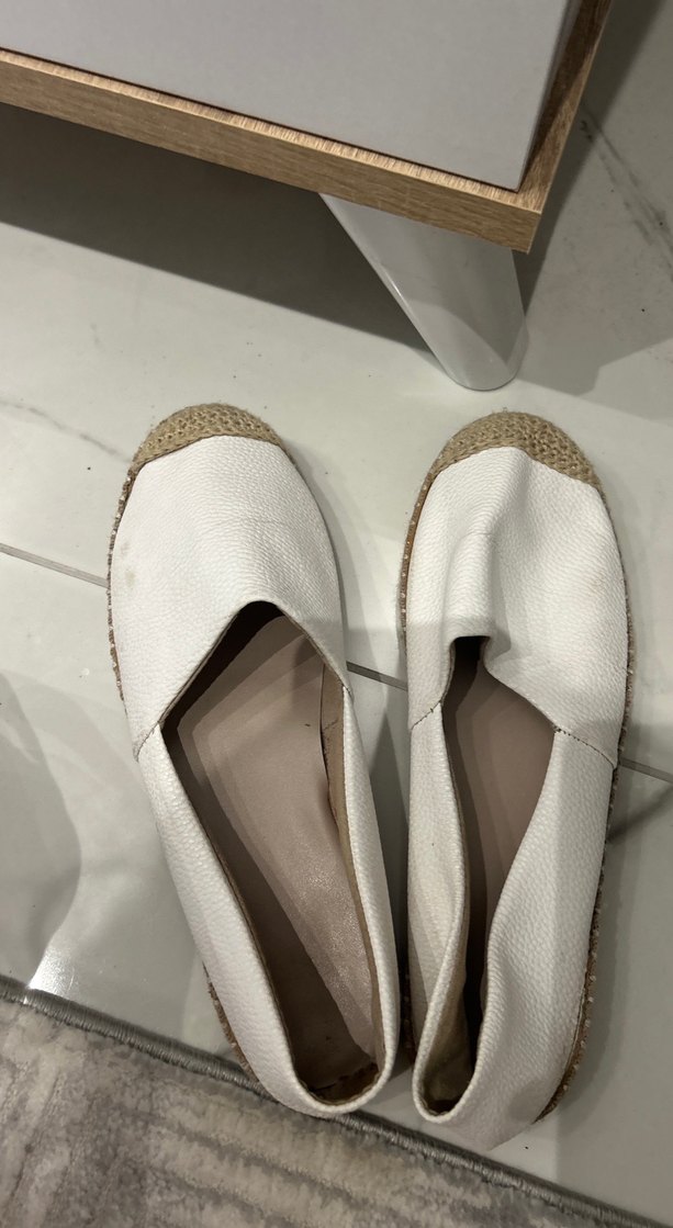 Kadın Beyaz Deri Espadril - Görsel 4