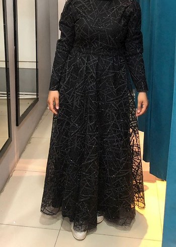 Abiye Uzun Siyah Gotik Kadın Elbise