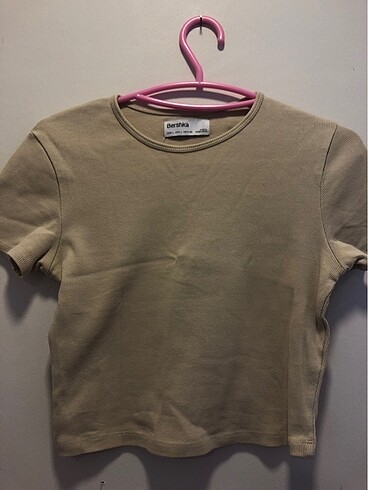 Bershka krem rengi crop