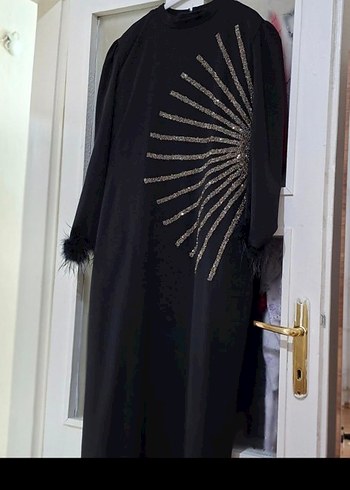 Uzun Siyah Kadın Akşam Elbisesi - Görsel 4