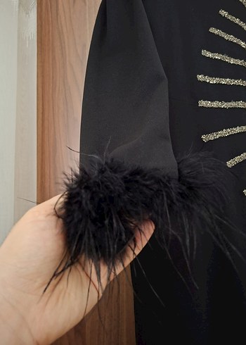 Uzun Siyah Kadın Akşam Elbisesi - Görsel 8