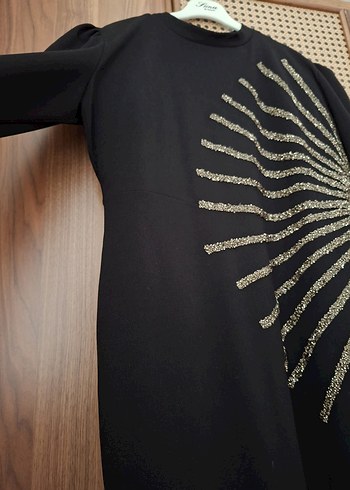 Uzun Siyah Kadın Akşam Elbisesi - Görsel 7