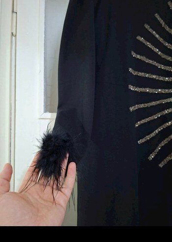 Uzun Siyah Kadın Akşam Elbisesi - Görsel 2