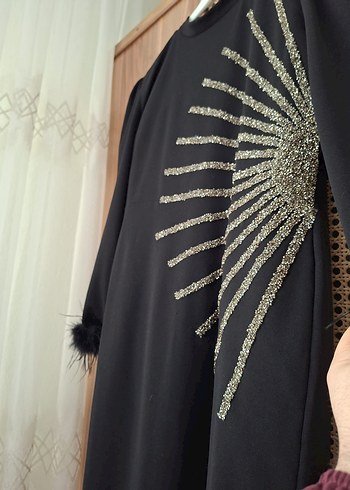 Uzun Siyah Kadın Akşam Elbisesi - Görsel 6